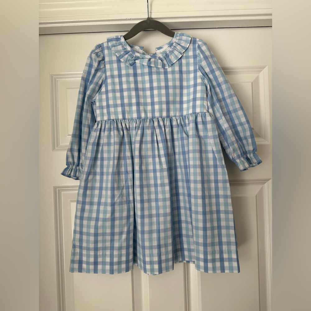 NWT Blue Gingham Keyhole Back Dress